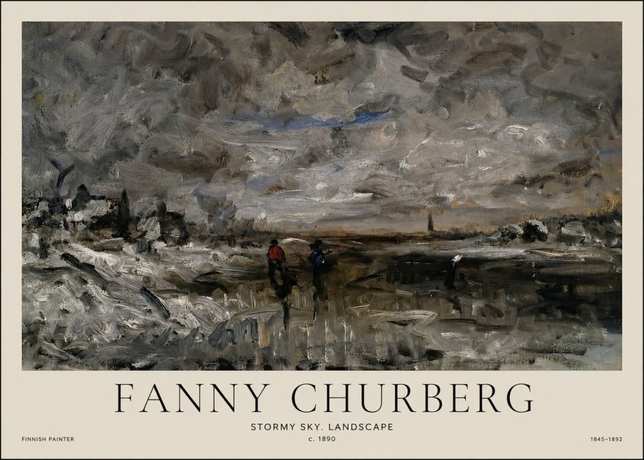 Fanny Churberg Stormy Sky. Landscape No1 - Plakát