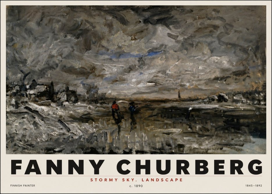 Fanny Churberg Stormy Sky. Landscape No5 - Plakát