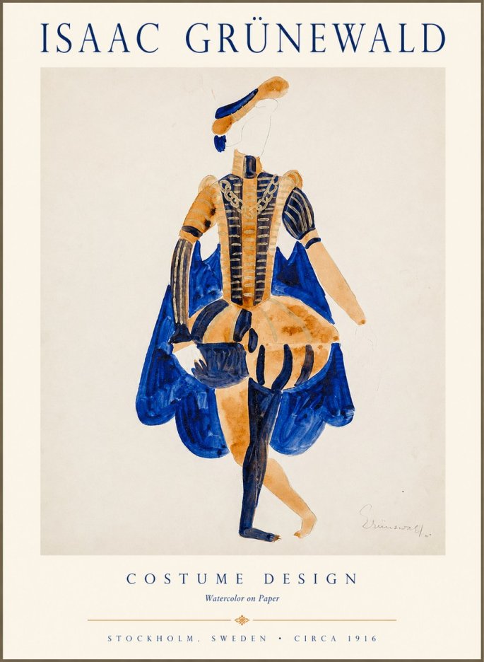 Isaac Grünewald Costume Design XV No1 - Plakát
