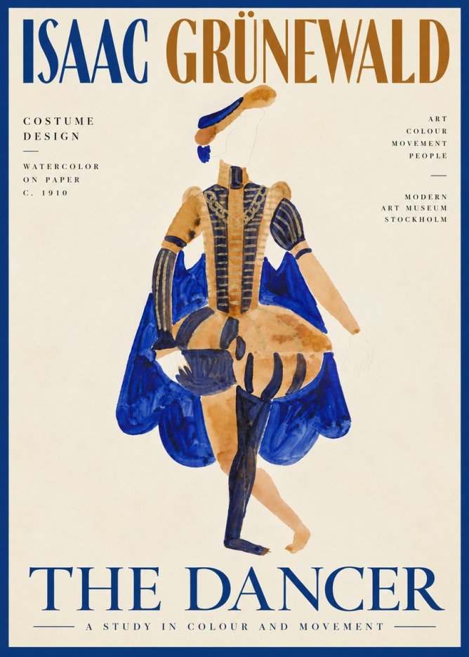 Isaac Grünewald Costume Design XV No6 - Plakát