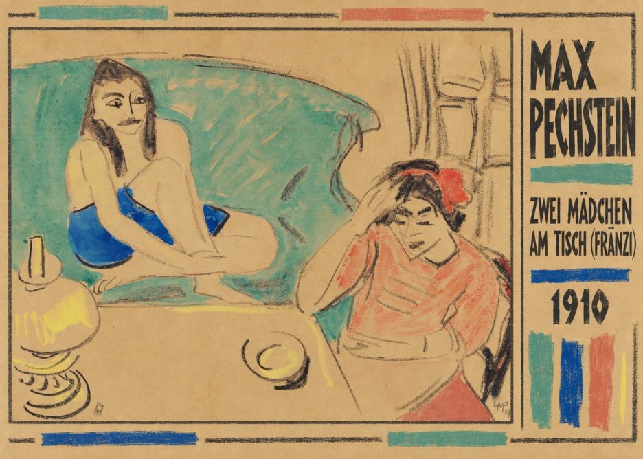 Max Pechstein Zwei Mädchen Am Tisch (Fränzi) No2 - Plakát