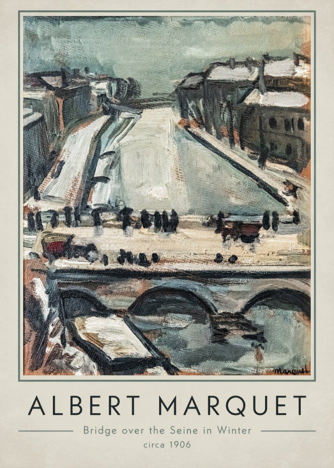 Albert Marquet Bridge over the Seine in Winter No1 - Plakát