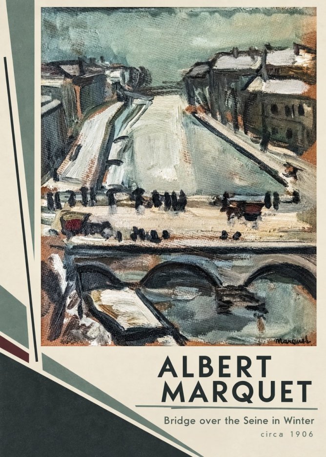 Albert Marquet Bridge over the Seine in Winter No2 - Plakát