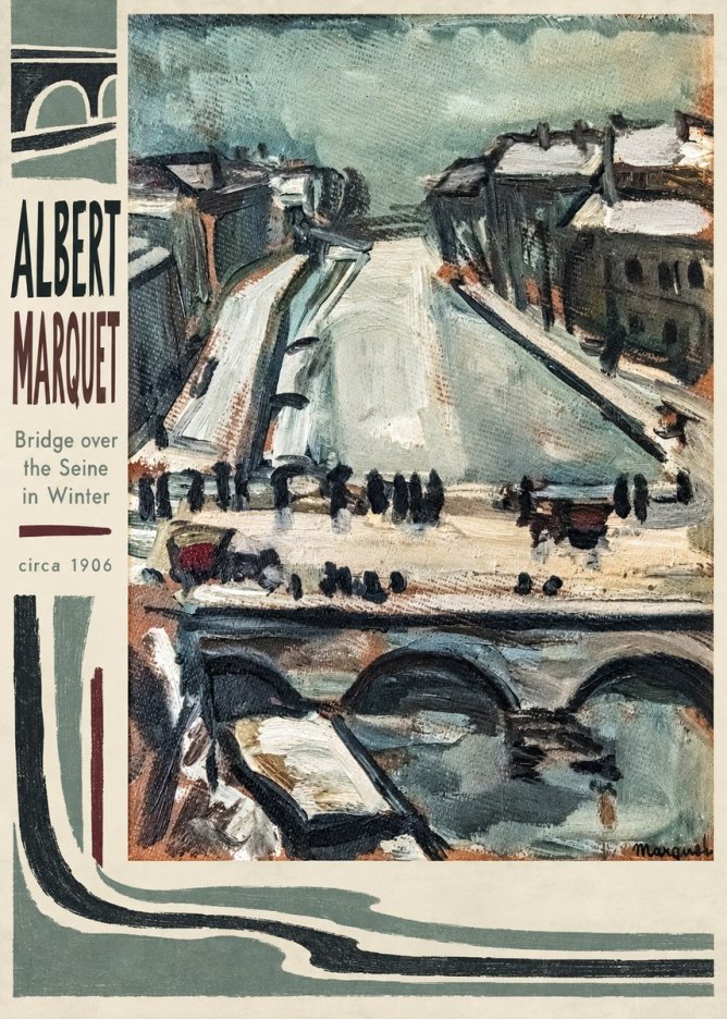 Albert Marquet Bridge over the Seine in Winter No3 - Plakát