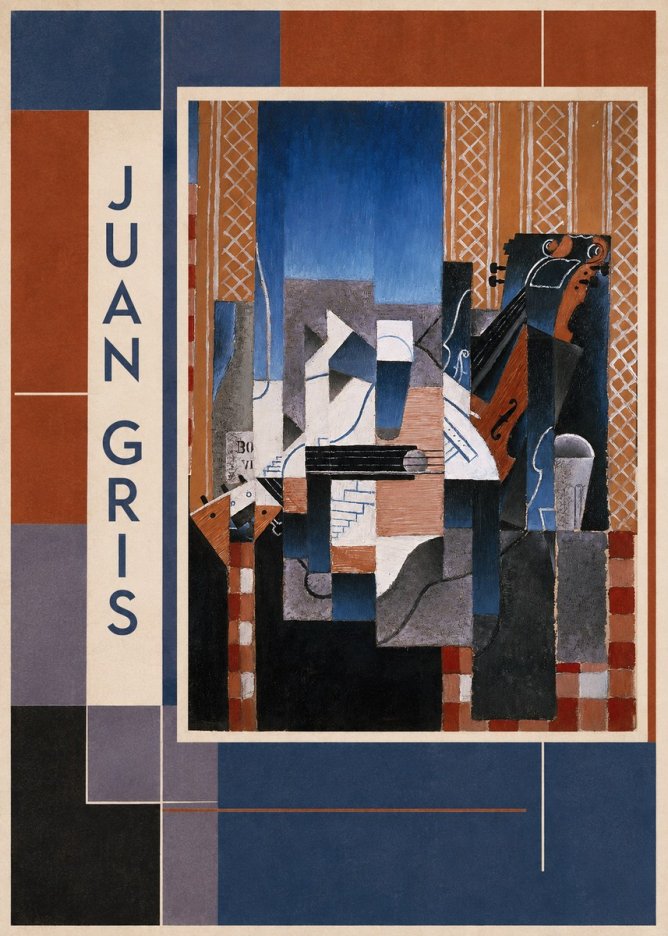 Juan Gris Still Life with Guitar and Violin No2 - Plakát