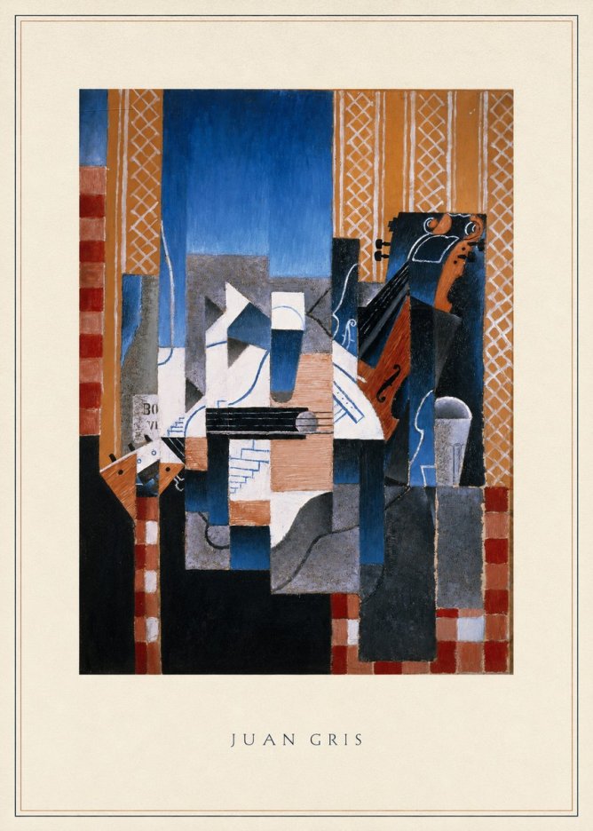 Juan Gris Still Life with Guitar and Violin No4 - Plakát