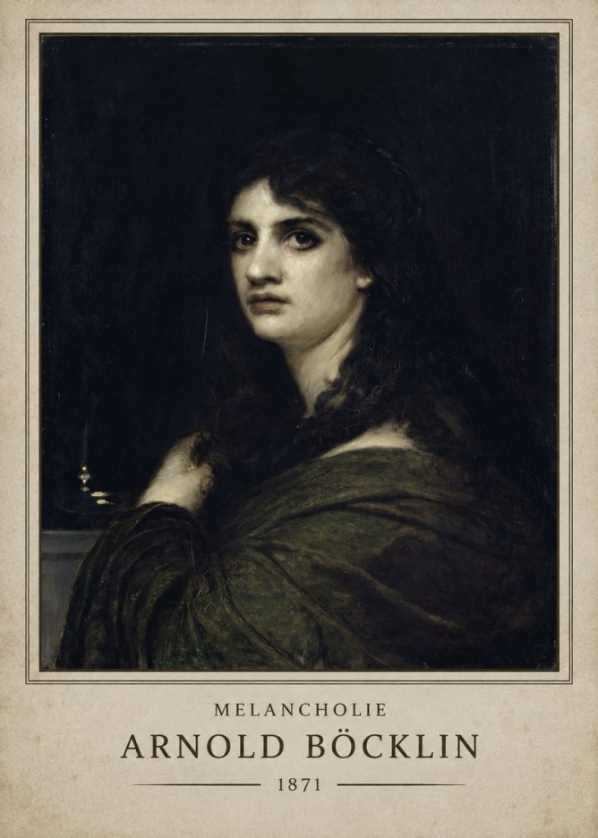 Arnold Böcklin Melancholie No1 - Plakát