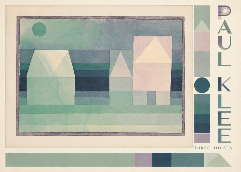 Paul Klee Three Houses No2 - Plakát