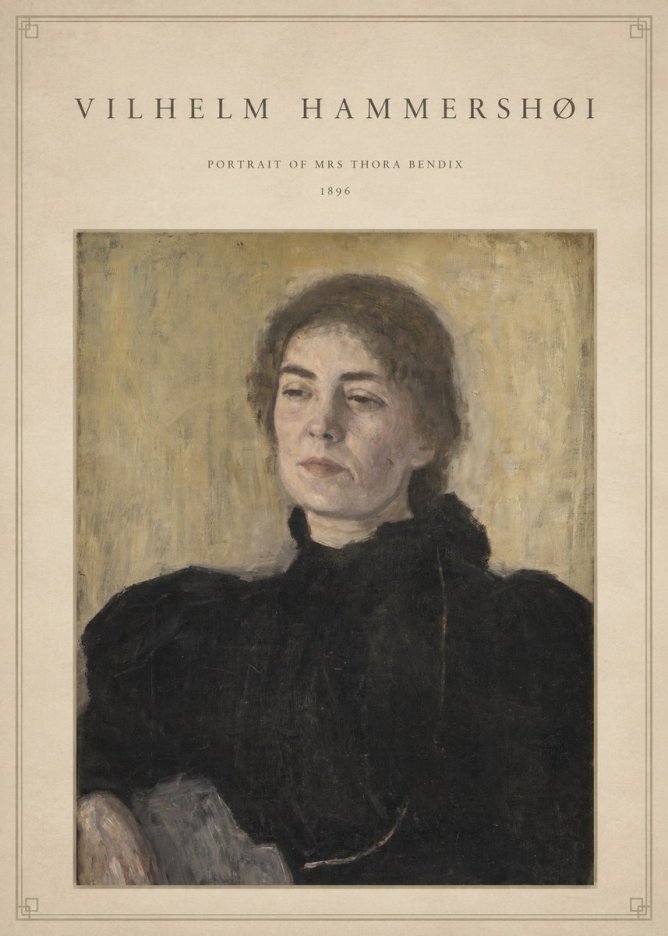 Vilhelm Hammershøi Portrait of Mrs Thora Bendix No4 - Plakát