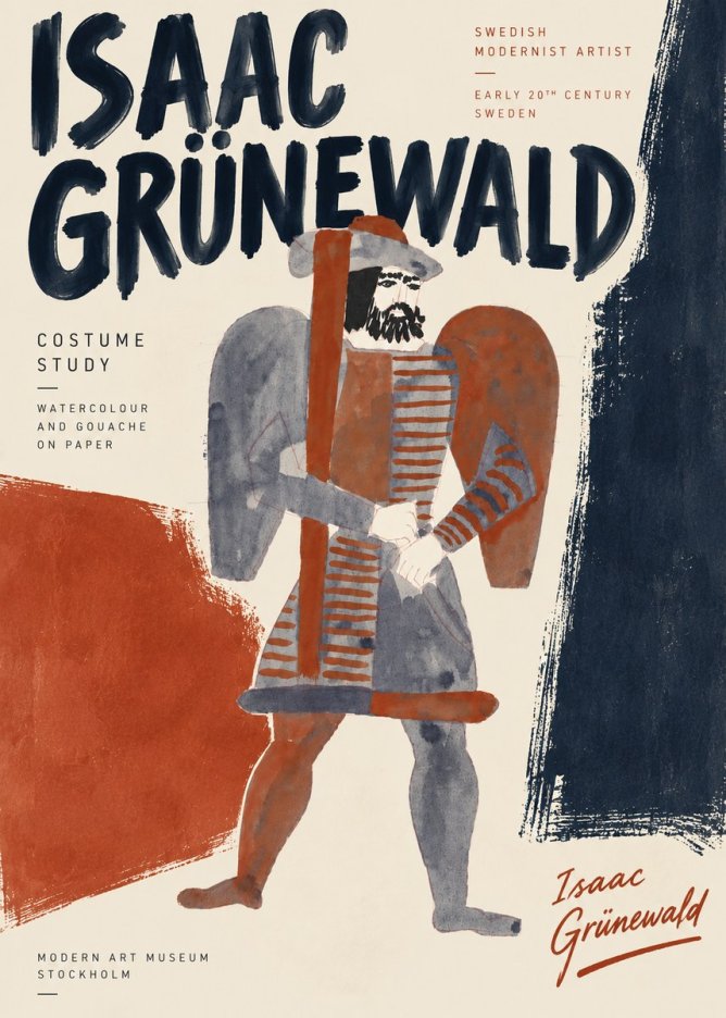 Isaac Grünewald Costume Study VII No5 - Plakát