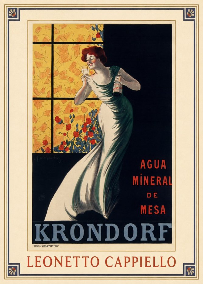Leonetto Cappiello Agua Mineral De Mesa Krondorf No1 - Plakát