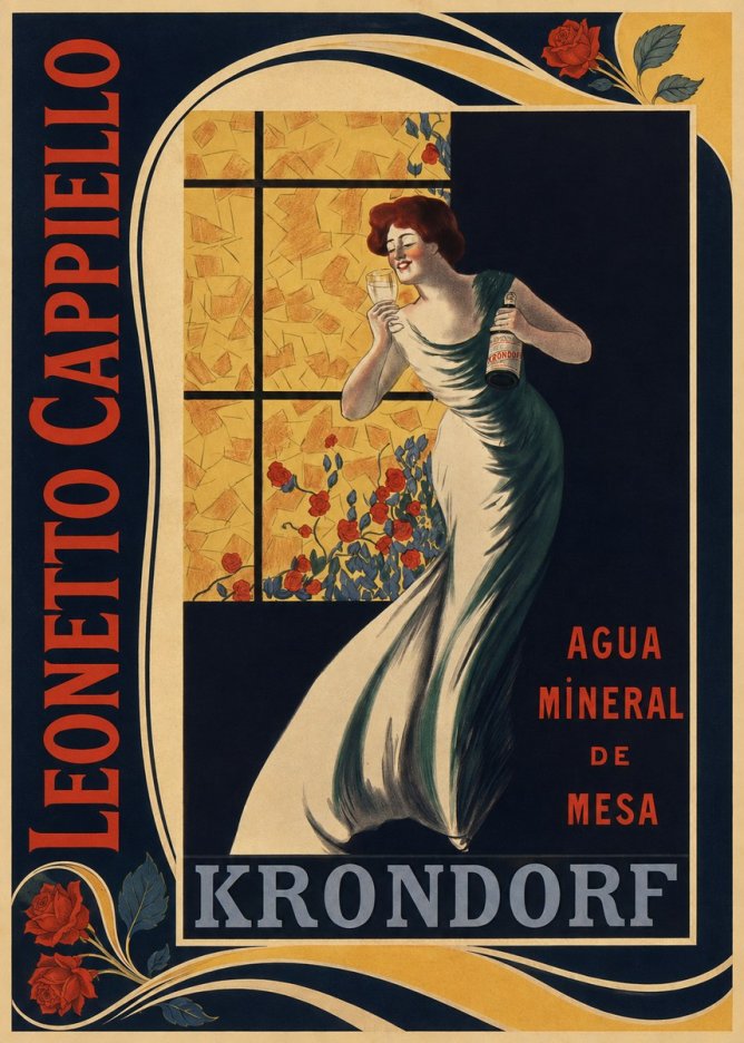 Leonetto Cappiello Agua Mineral De Mesa Krondorf No2 - Plakát