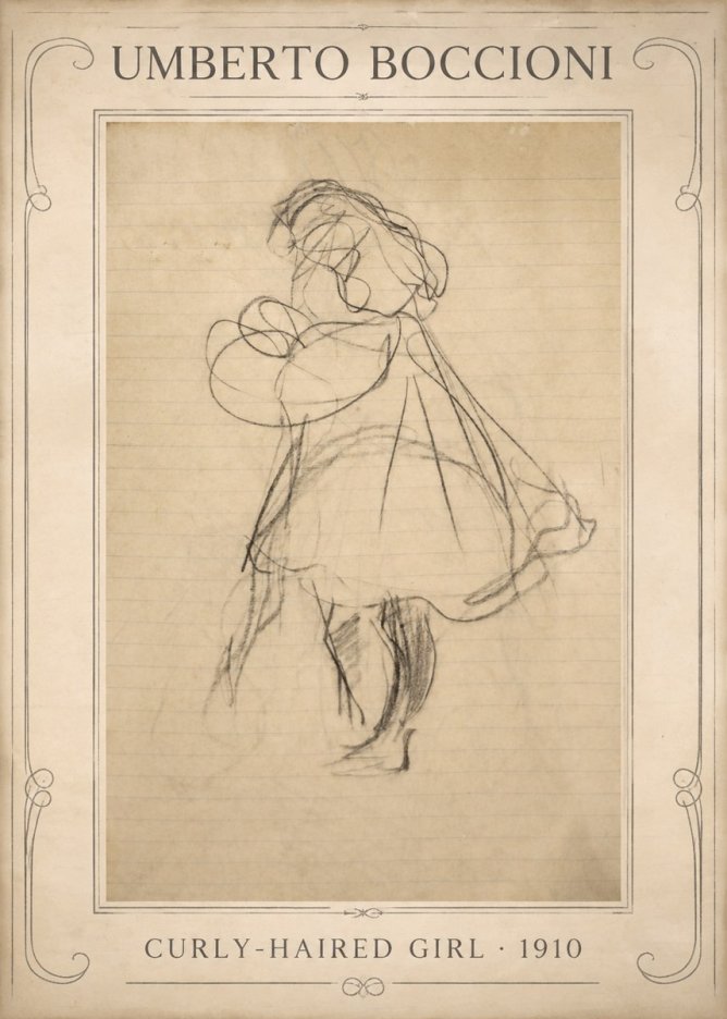 Umberto Boccioni Curly-haired Girl No1 - Plakát