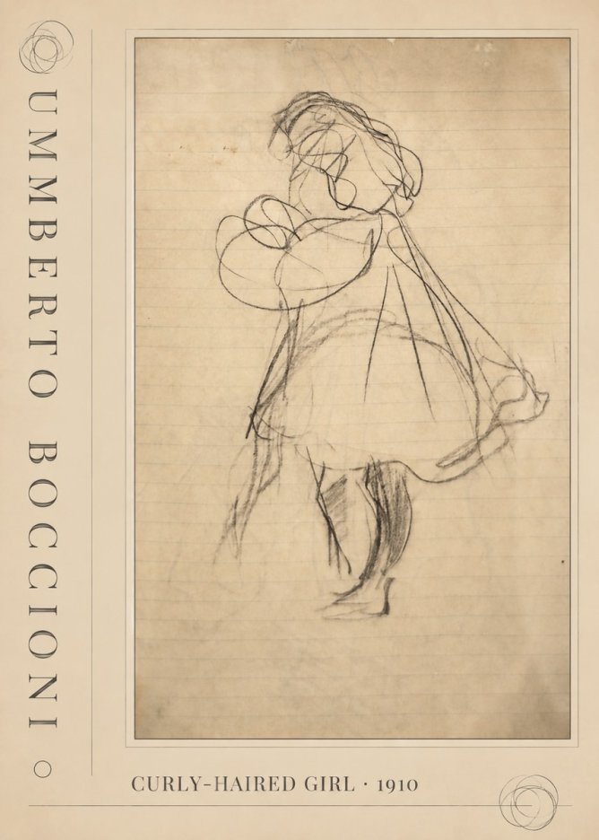 Umberto Boccioni Curly-haired Girl No3 - Plakát