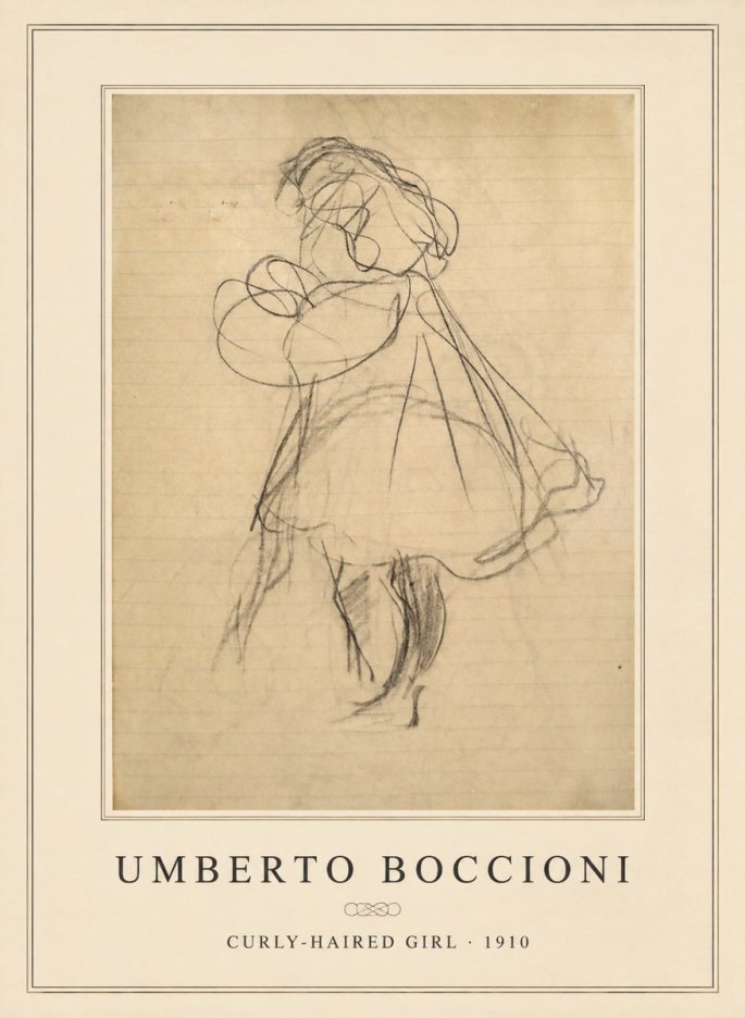 Umberto Boccioni Curly-haired Girl No6 - Plakát
