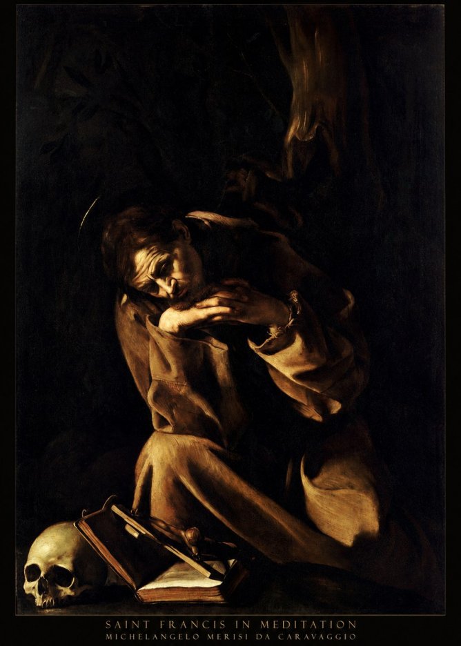 Michelangelo Merisi da Caravaggio Saint Francis in Meditation II No4 - Plakát