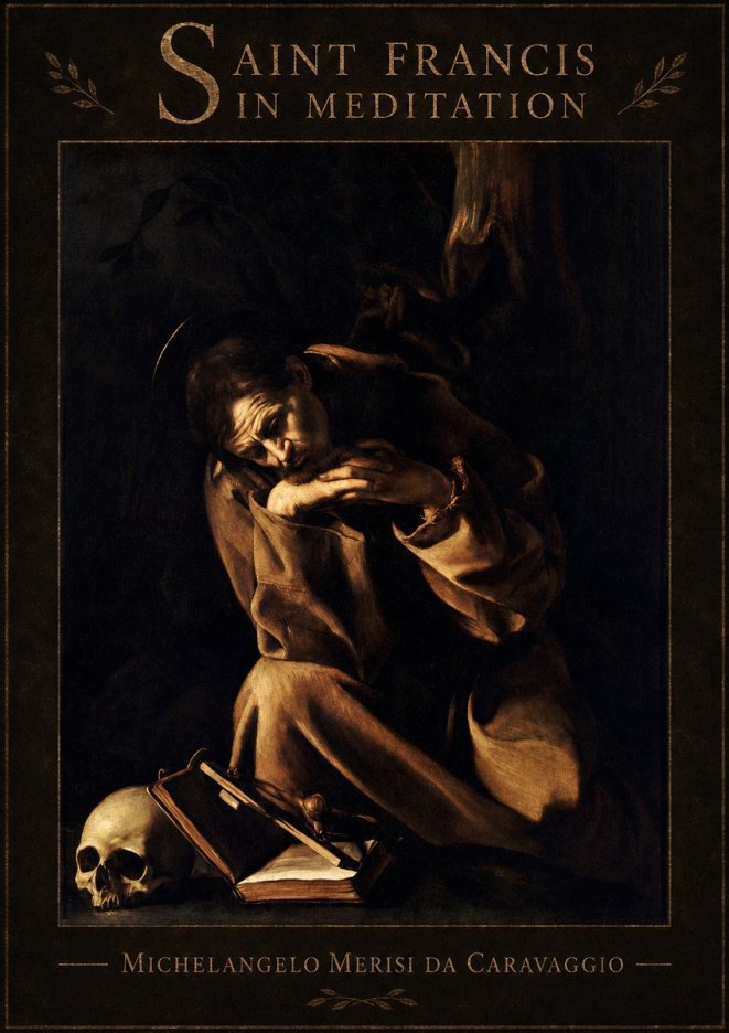 Michelangelo Merisi da Caravaggio Saint Francis in Meditation II No6 - Plakát