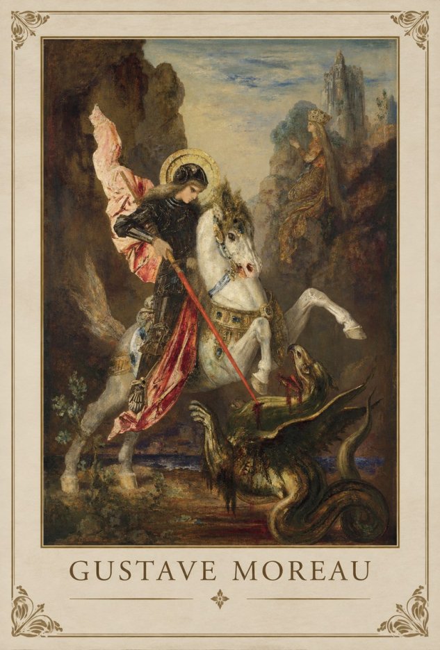 Gustave Moreau Saint George and the Dragon No3 - Plakát