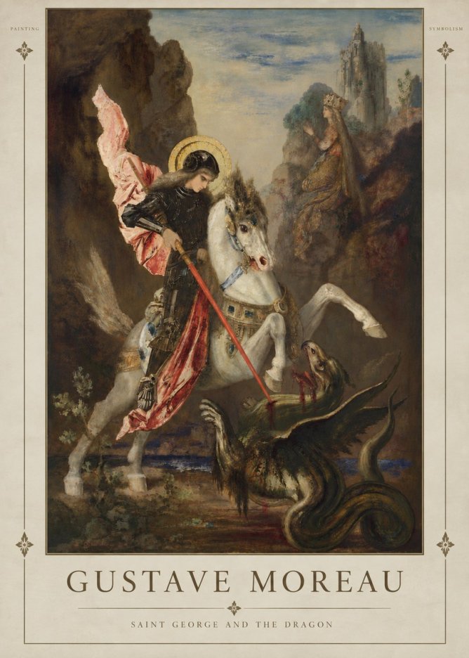 Gustave Moreau Saint George and the Dragon No6 - Plakát