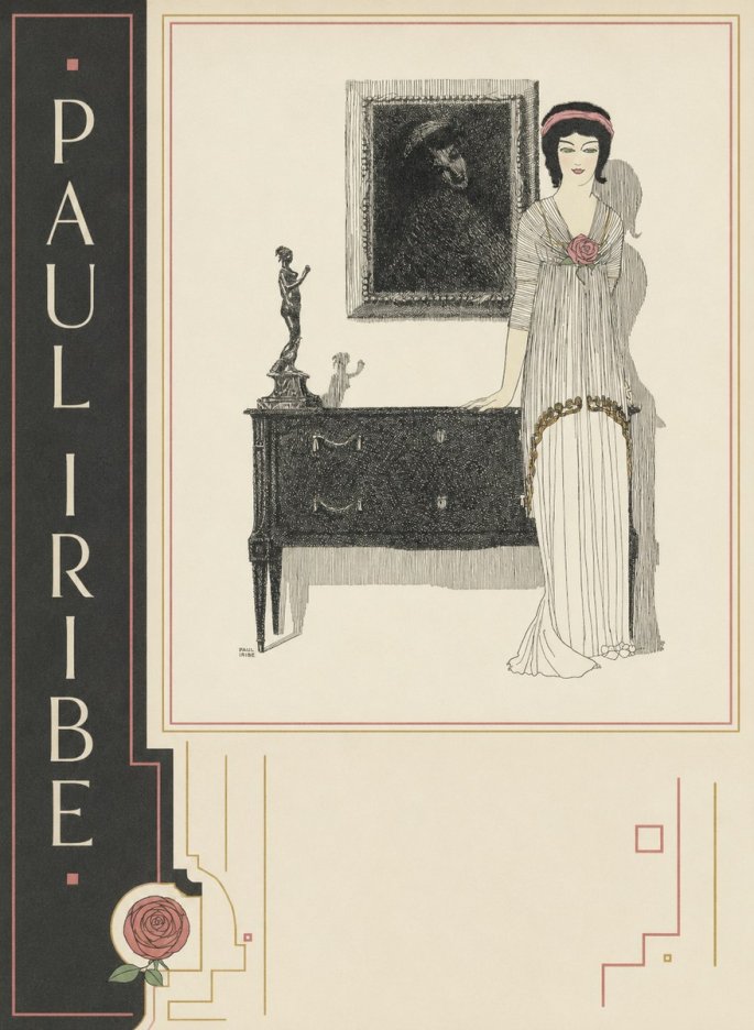 Paul Iribe Elegant Figure in Art Deco Interior No2 - Plakát