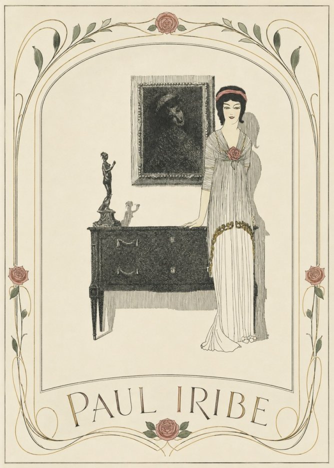 Paul Iribe Elegant Figure in Art Deco Interior No3 - Plakát
