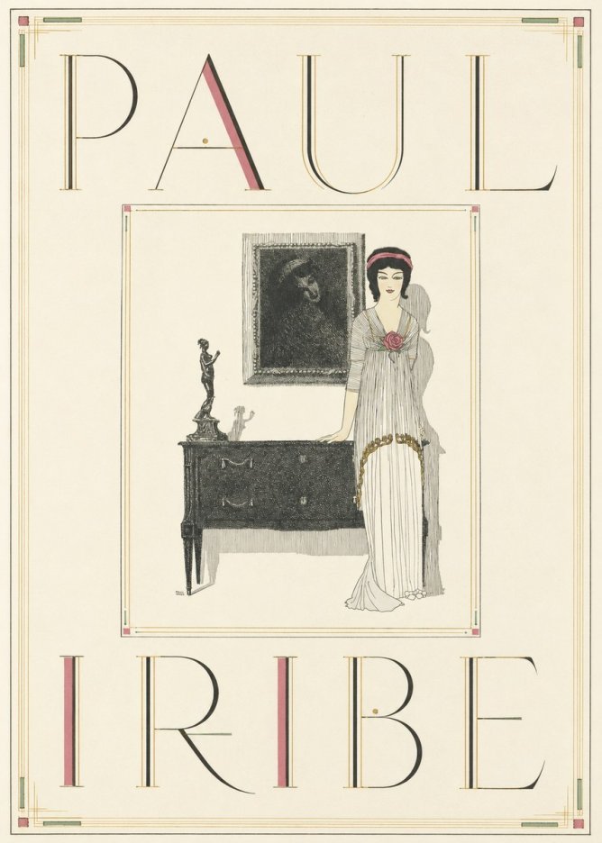 Paul Iribe Elegant Figure in Art Deco Interior No5 - Plakát