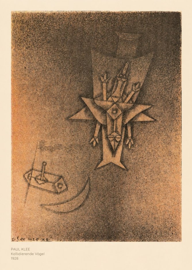 Paul Klee Kollidierende Vögel No5 - Plakát