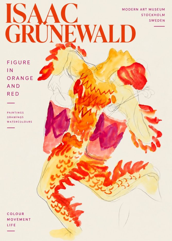 Isaac Grünewald Figure in Orange and Red No6 - Plakát
