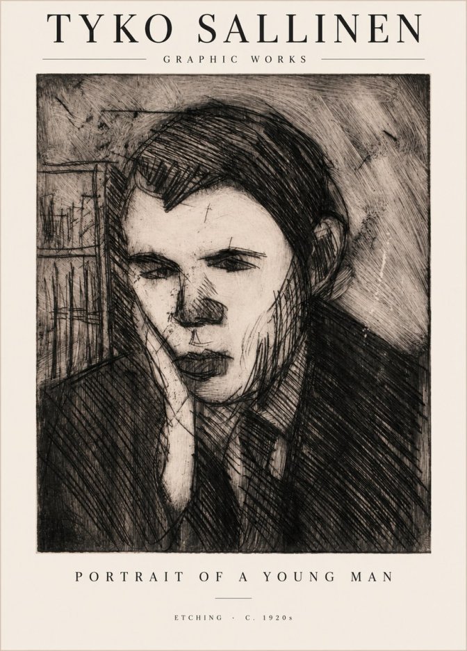 Tyko Sallinen Portrait of a Young Man No1 - Plakát