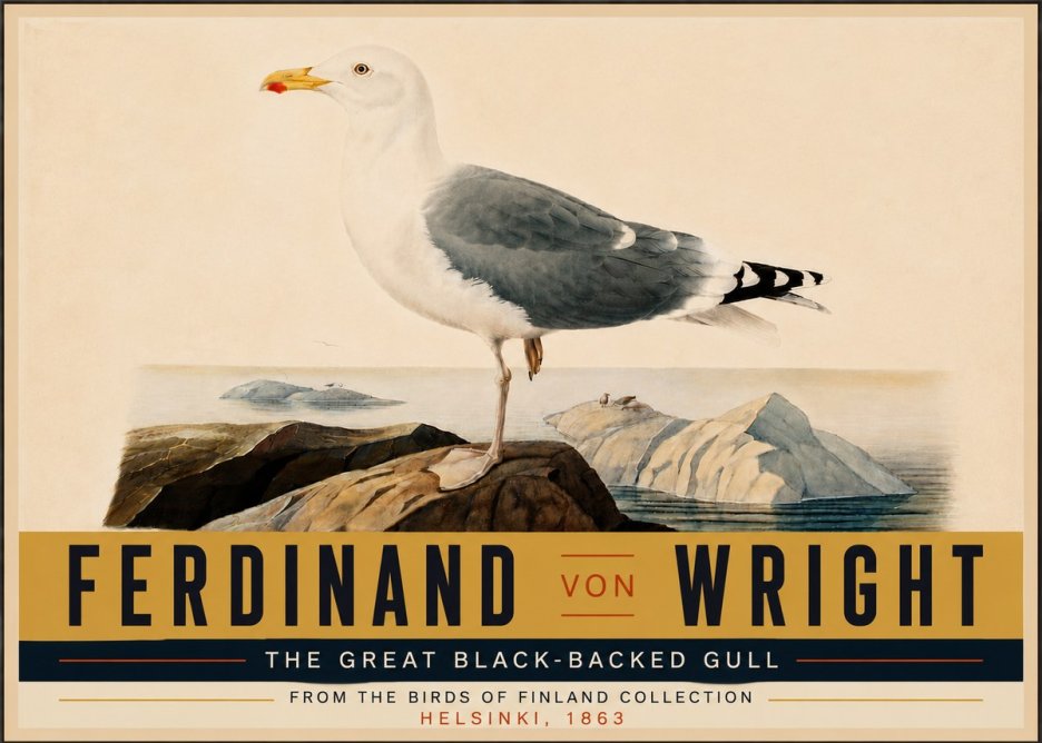 Ferdinand von Wright The Great Black-backed Gull No6 - Plakát