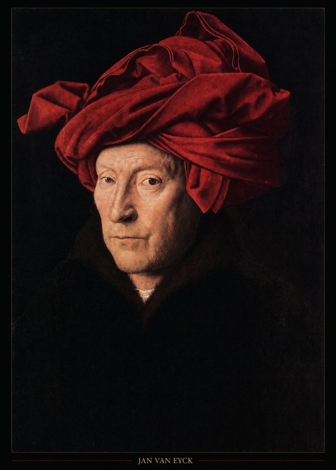 Jan van Eyck Portrait of a Man in a Turban No4 - Plakát