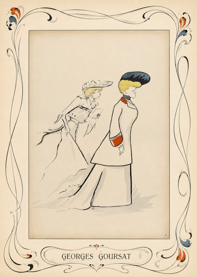 Georges Goursat Elegant Promenade No4 - Plakát