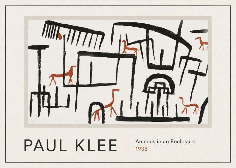 Paul Klee Animals in an Enclosure No1 - Plakát
