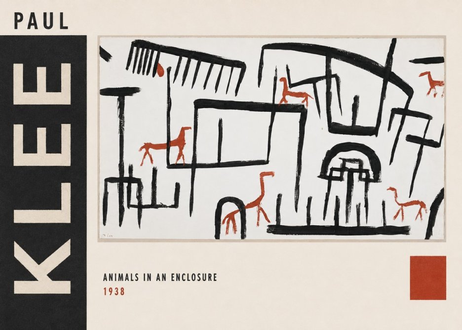 Paul Klee Animals in an Enclosure No3 - Plakát