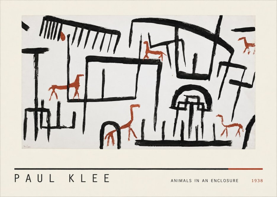 Paul Klee Animals in an Enclosure No4 - Plakát
