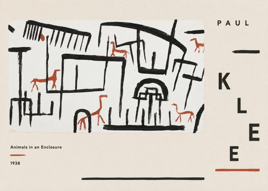 Paul Klee Animals in an Enclosure No6 - Plakát