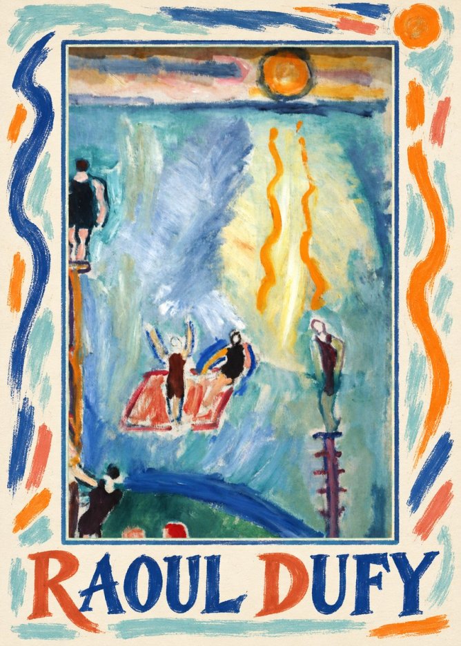 Raoul Dufy The Swimmers No1 - Plakát