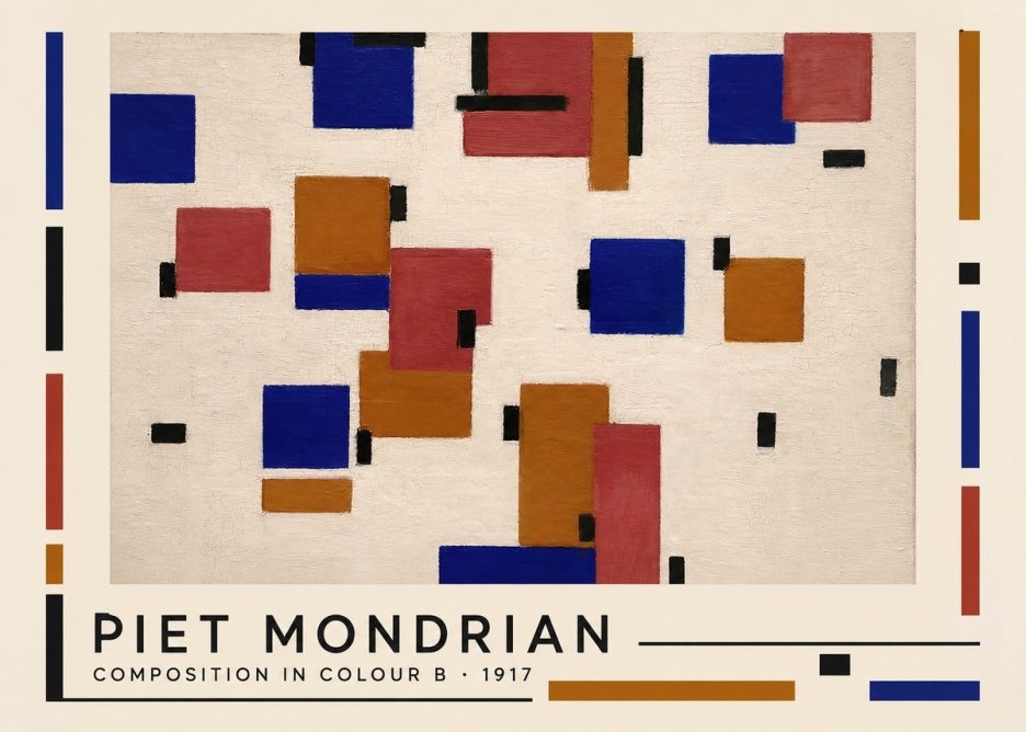 Piet Mondrian Composition in Colour B No1 - Plakát