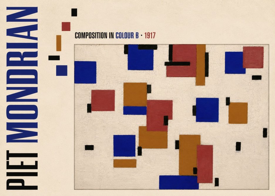 Piet Mondrian Composition in Colour B No6 - Plakát