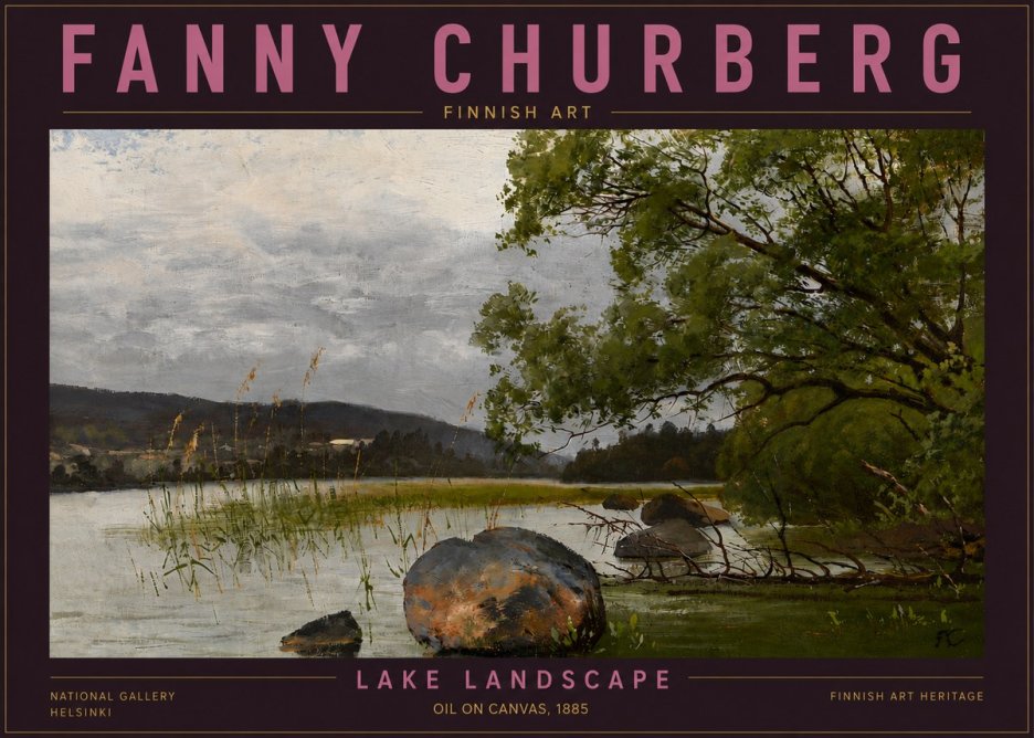 Fanny Churberg Lake Landscape No5 - Plakát