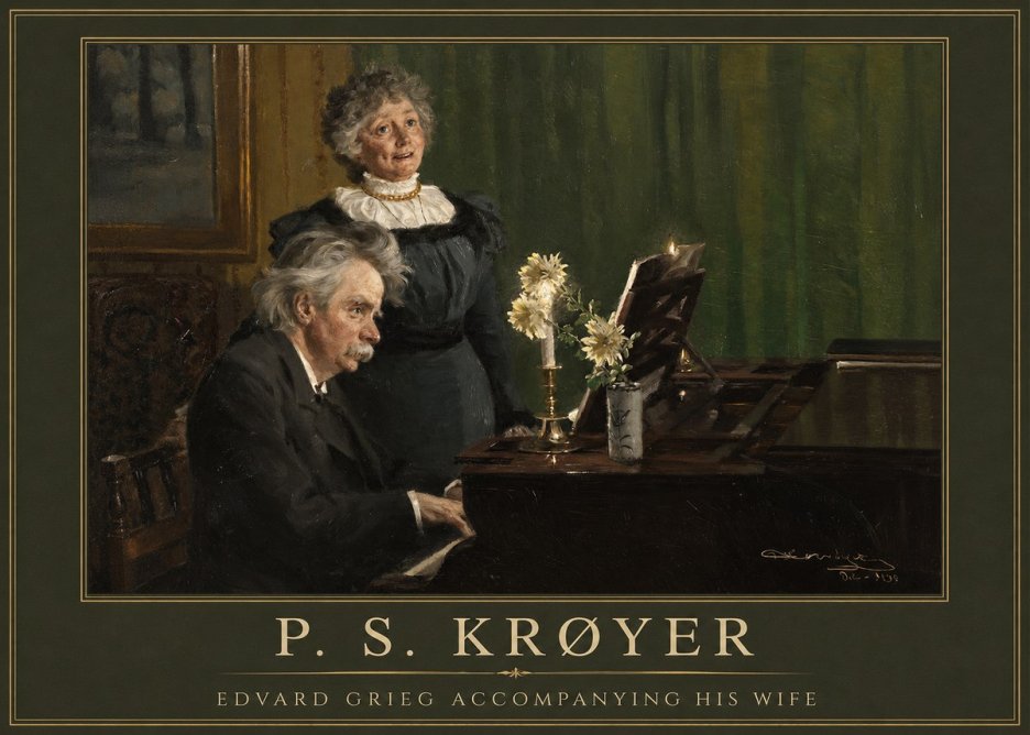 P.S. Krøyer Edvard Grieg Accompanying His Wife No1 - Plakát