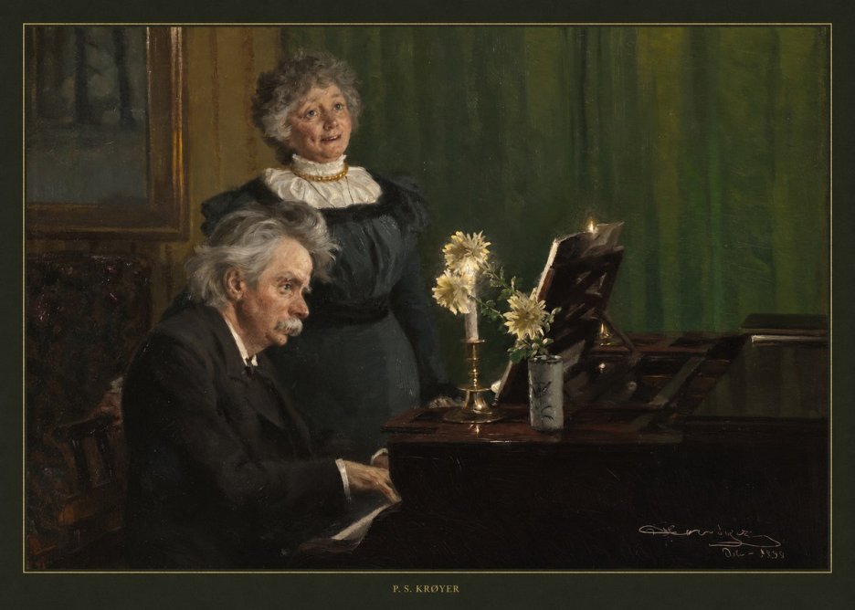P.S. Krøyer Edvard Grieg Accompanying His Wife No5 - Plakát