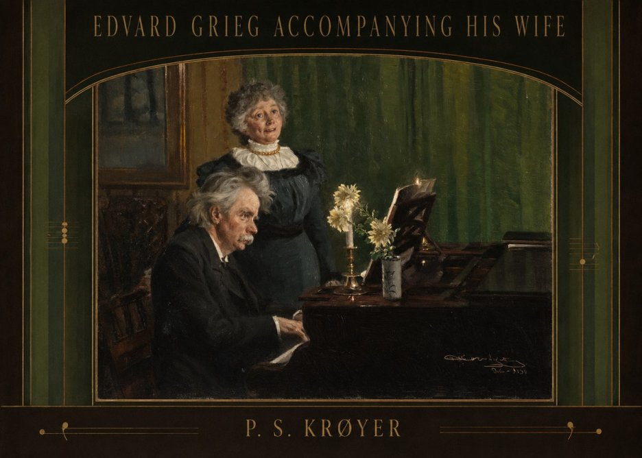 P.S. Krøyer Edvard Grieg Accompanying His Wife No6 - Plakát