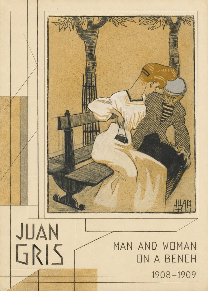 Juan Gris Man and Woman on a Bench No2 - Plakát