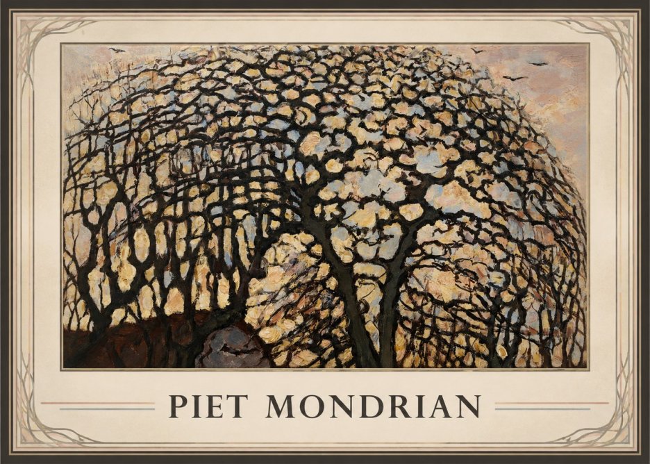 Piet Mondrian Avond (Evening); the Red Tree No1 - Plakát