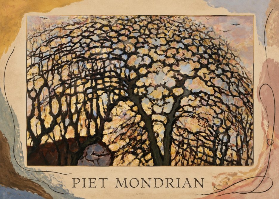Piet Mondrian Avond (Evening); the Red Tree No5 - Plakát