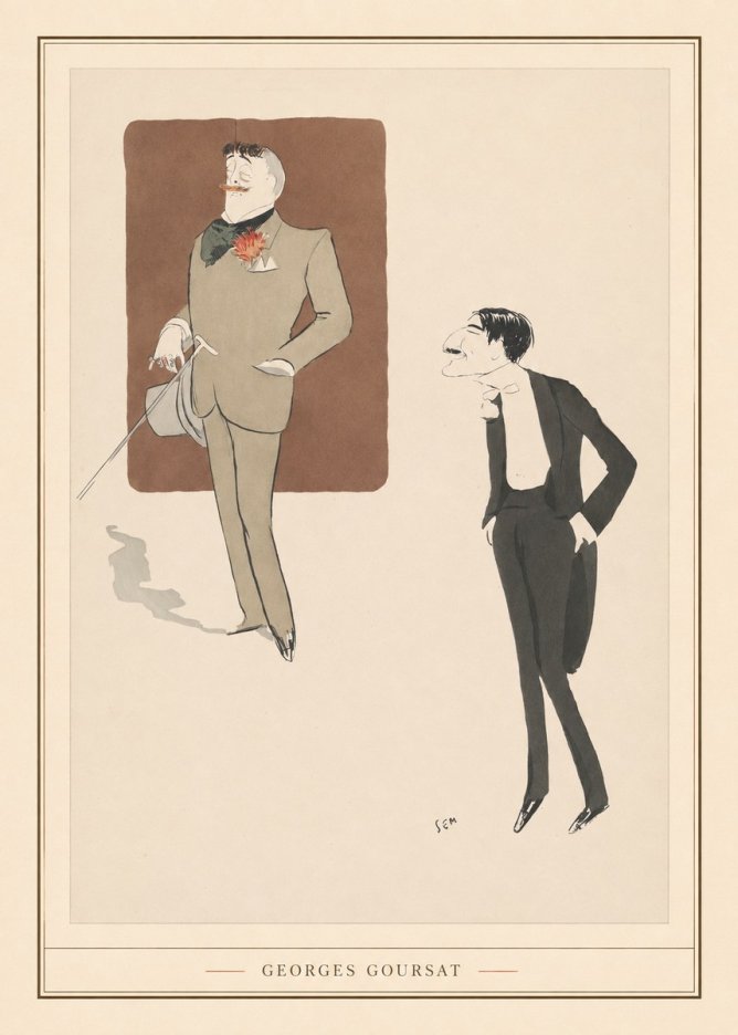 Georges Goursat Two Stylish Gentlemen No4 - Plakát
