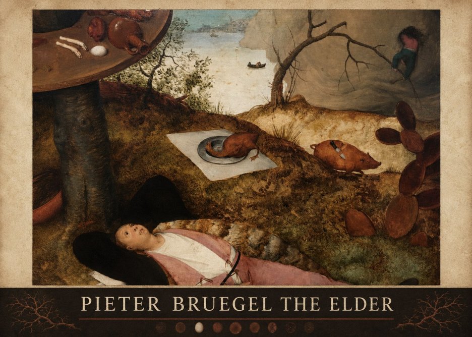 Pieter Bruegel The Land of Cockaigne II No6 - Plakát