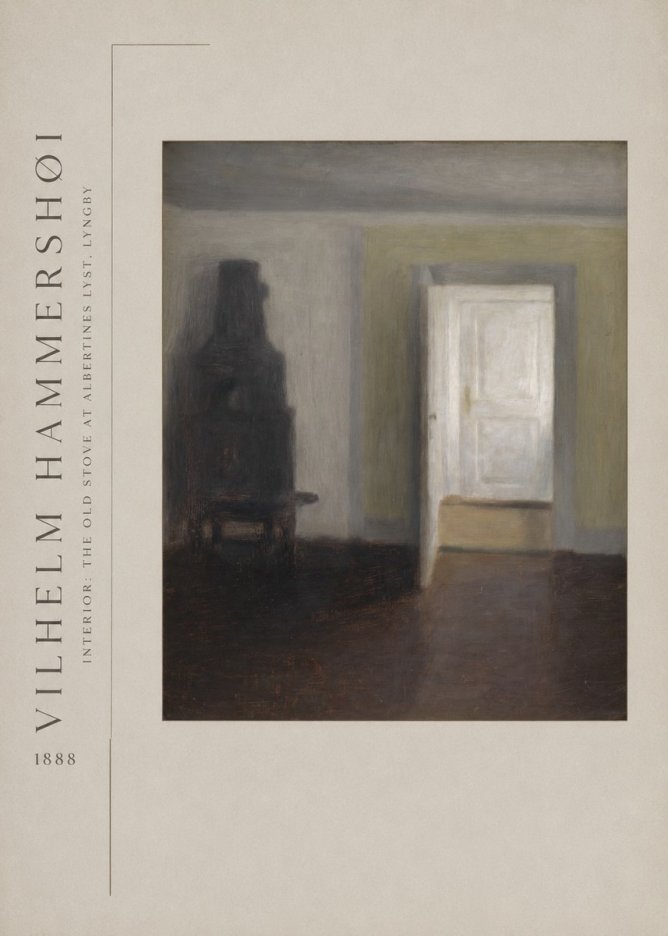 Vilhelm Hammershøi Interior: the Old Stove at Albertines Lyst, Lyngby No2 - Plakát