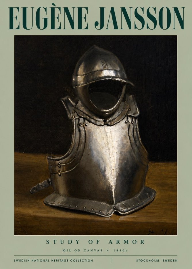 Eugène Jansson Study of Armor No4 - Plakát